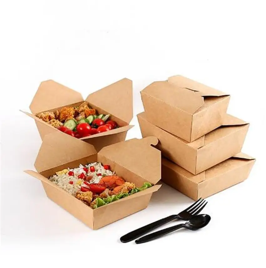 Wholesale fast food lunch box custom logo cardboard paper Hamburger fried chicken sandwich snack biodegradable packaging bag box