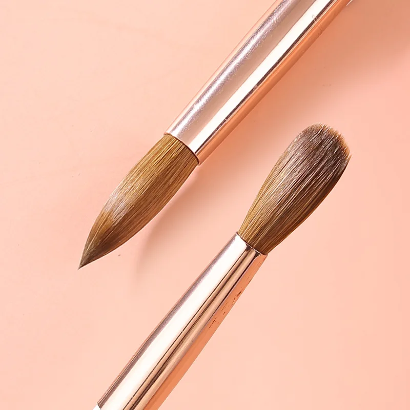 Professional Acrylic Nail Brushes Size 8/10/12/14/16/18 Kolinsky Nail Brush Custom Logo Acrylic Nails Extension Brush