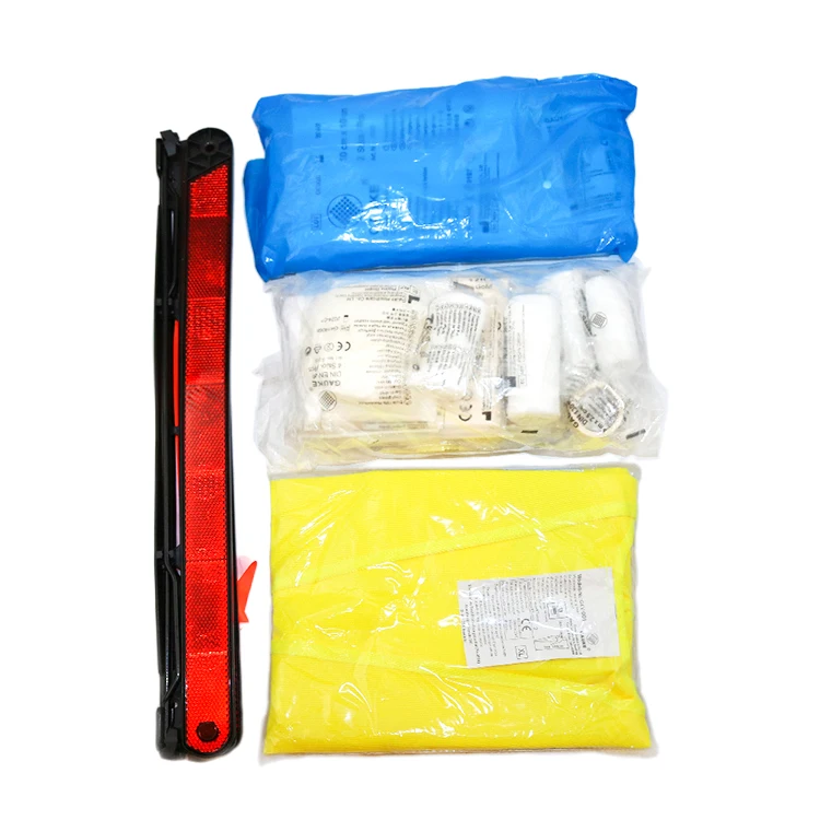 3-1 Car First Aid Kit with Warning Triangle Safety Vest and DIN 13164 First Aid Kit