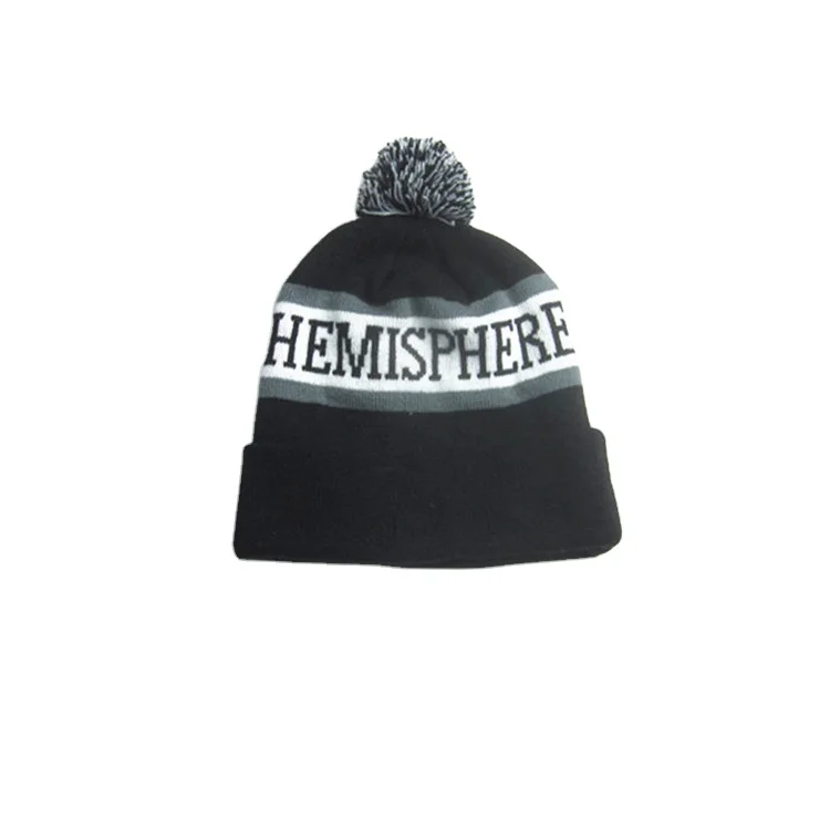 Canada Adult 100% Acrylic Soft Warm Jacquard Pompom Winter Hat Custom