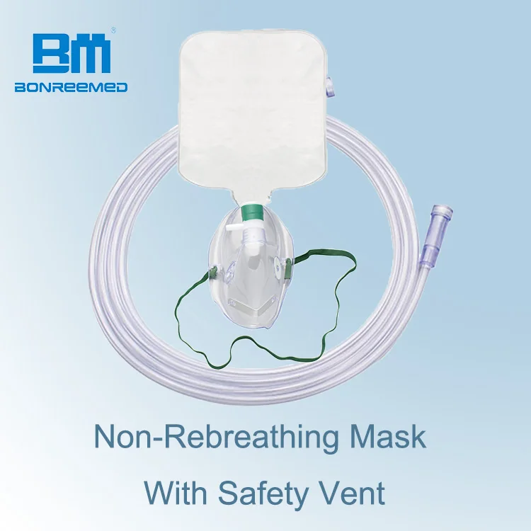 Medical Disposable High Concentration Non-Rebreathing Oxygen Mask Without natural rubber latex