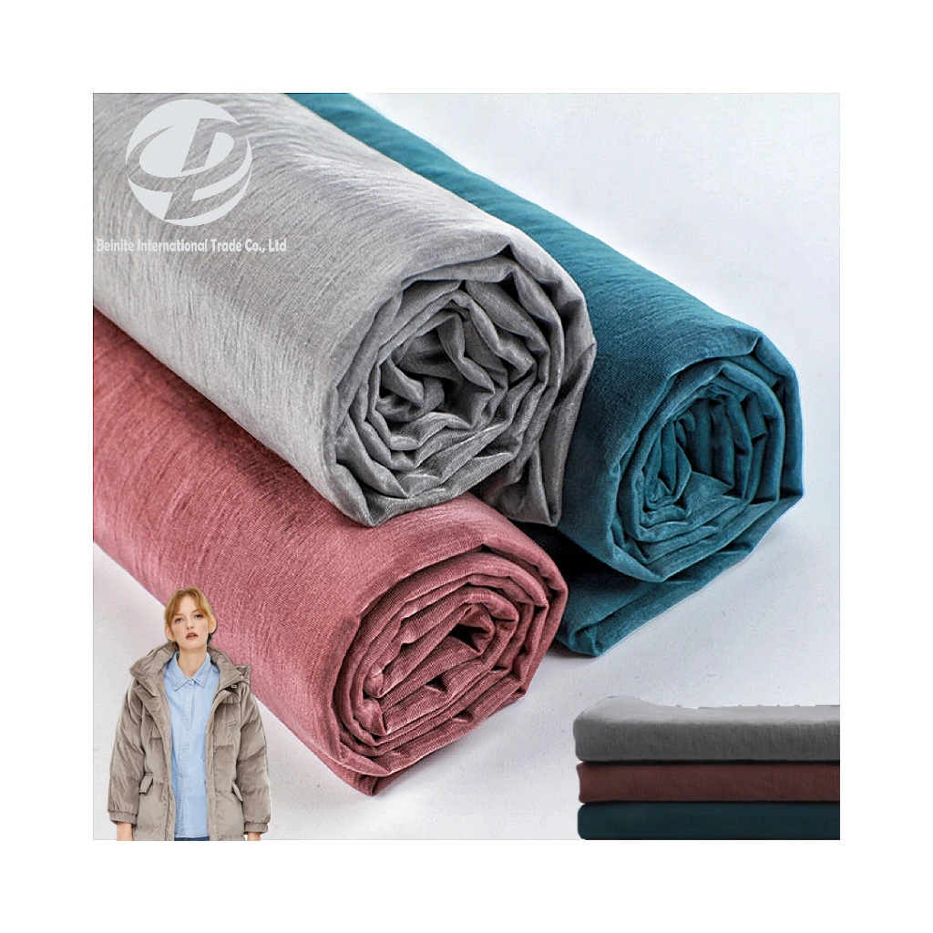 100% Nylon 40D Ripstop Waterproof Crinkle Nylon Fabric For Down Jacket