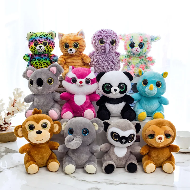 Custom Big Eyes Squirrel Panda Plush Toy OEM Cute Soft Stuffed Animal Claw Crane Machine Toys for Kids