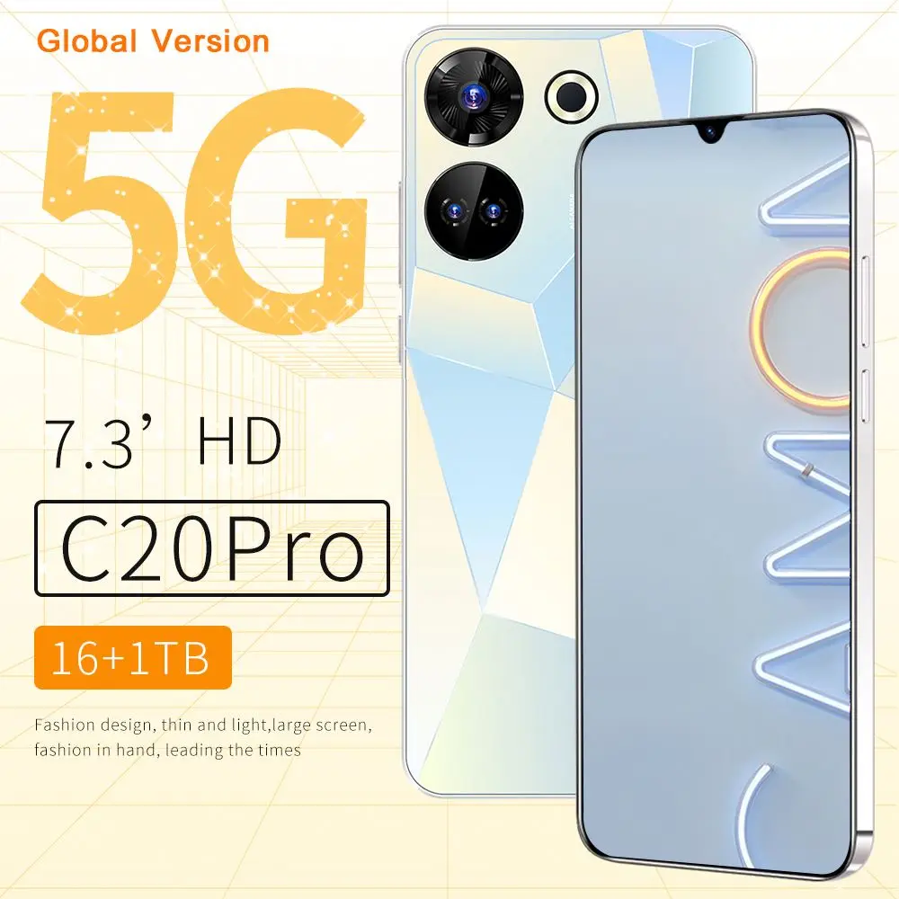 2024 Original Android C20 Pro SmartPhone 16+1TB Mobile Phone Cell Gaming Phone 5G smartphone 3G&4G smartphone