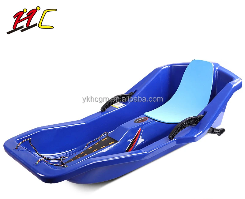 Hot selling plastic Snow Sled, Sledges & Toboggans Heavy Duty Sledge Toboggan Sleigh Sled Plastic Unisex Ski Fun Board