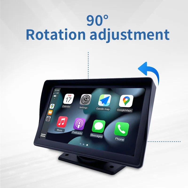 Aoedi A5 7  Inch Touch Screen Car Player Portable Wireless Android Carplay Support FM AUX