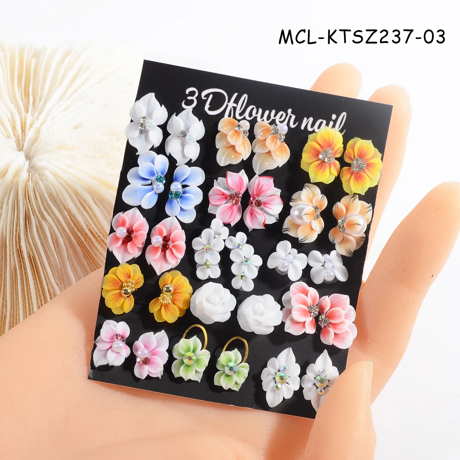 30PCS/kit Kawaii Handmade Nail Art Resin Charms 3D Design Nail Acrylic Flowers