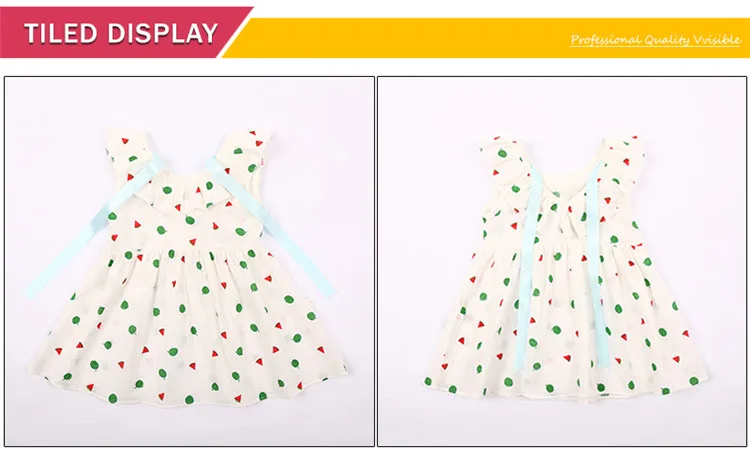 Cotton  Girls Clothes Dresses Summer 1-4 Years Manufacturer Lace for Kids Sleeveless Dress with Printed patterns