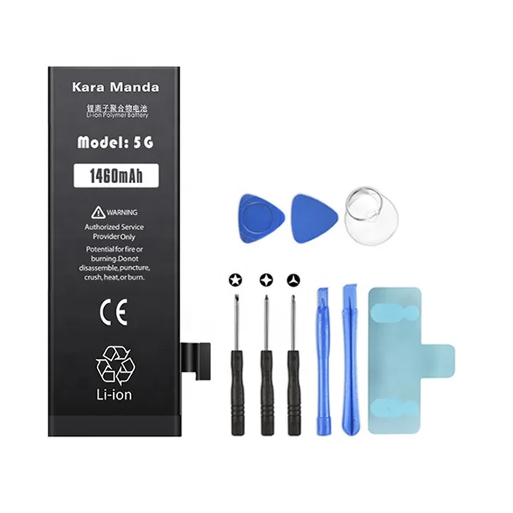 Factory OEM Capacity 1460mAh Voltage 3.8V Li-ion Polymer Battery with Install tool kits for Apple iphone 5 Battery Replacement
