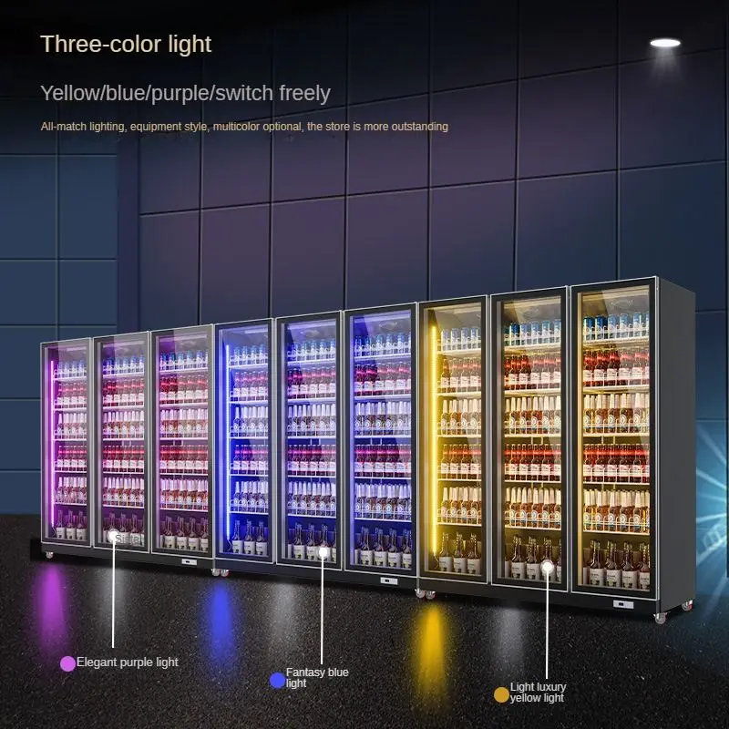 commercial 2 3 4 doors black color cool drink fridge beer refrigerator