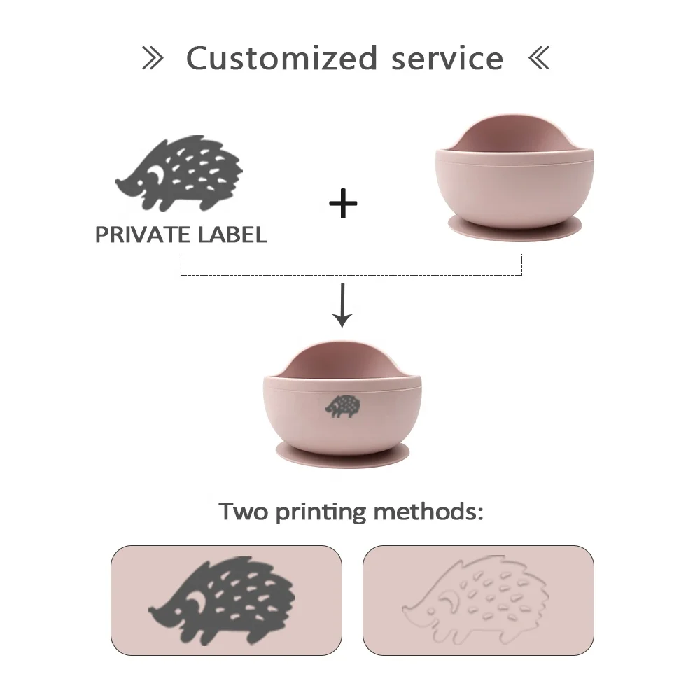 6 Pack Silicone Baby Feeding Set Silicone Cups Baby Bib Set Animal Pattern Printed Suction Bowl Dish Plate Silicone Baby Spoon