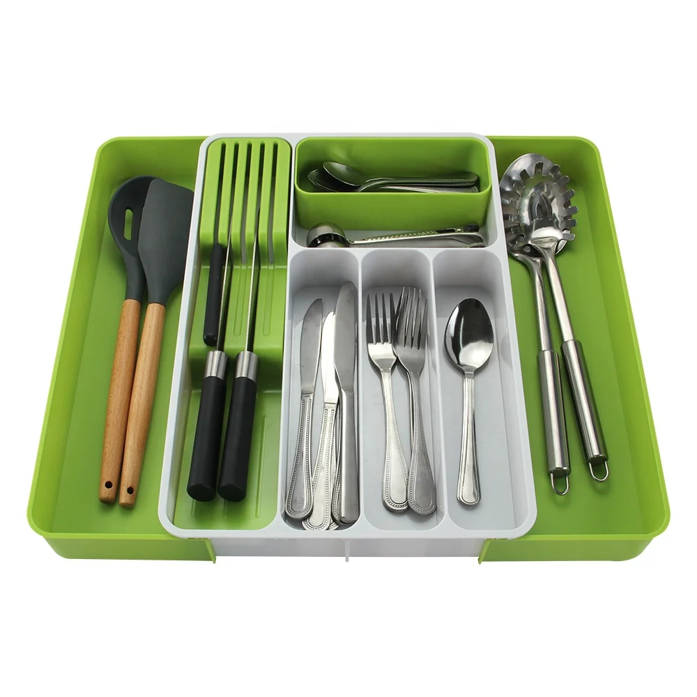 2023 New Kitchen Products Plastic Adjustable Expandable Cutlery Drawer Divider Organizer