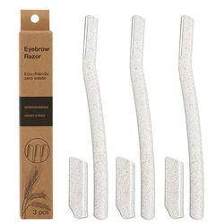 OEM Eco- Friendly Biodegradable  Handle Wheat Straw Facial Hair Remover Eyebrow Razo