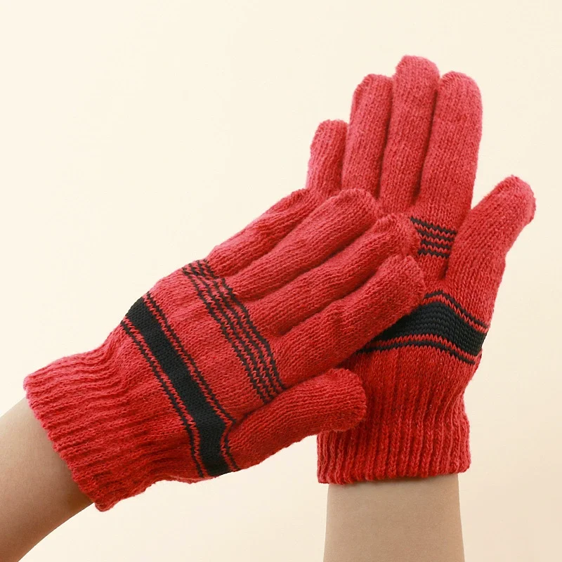 Fashion Warm Magic Adult Custom Knit Acrylic Unisex Men Women Striped Kids Winter Gloves