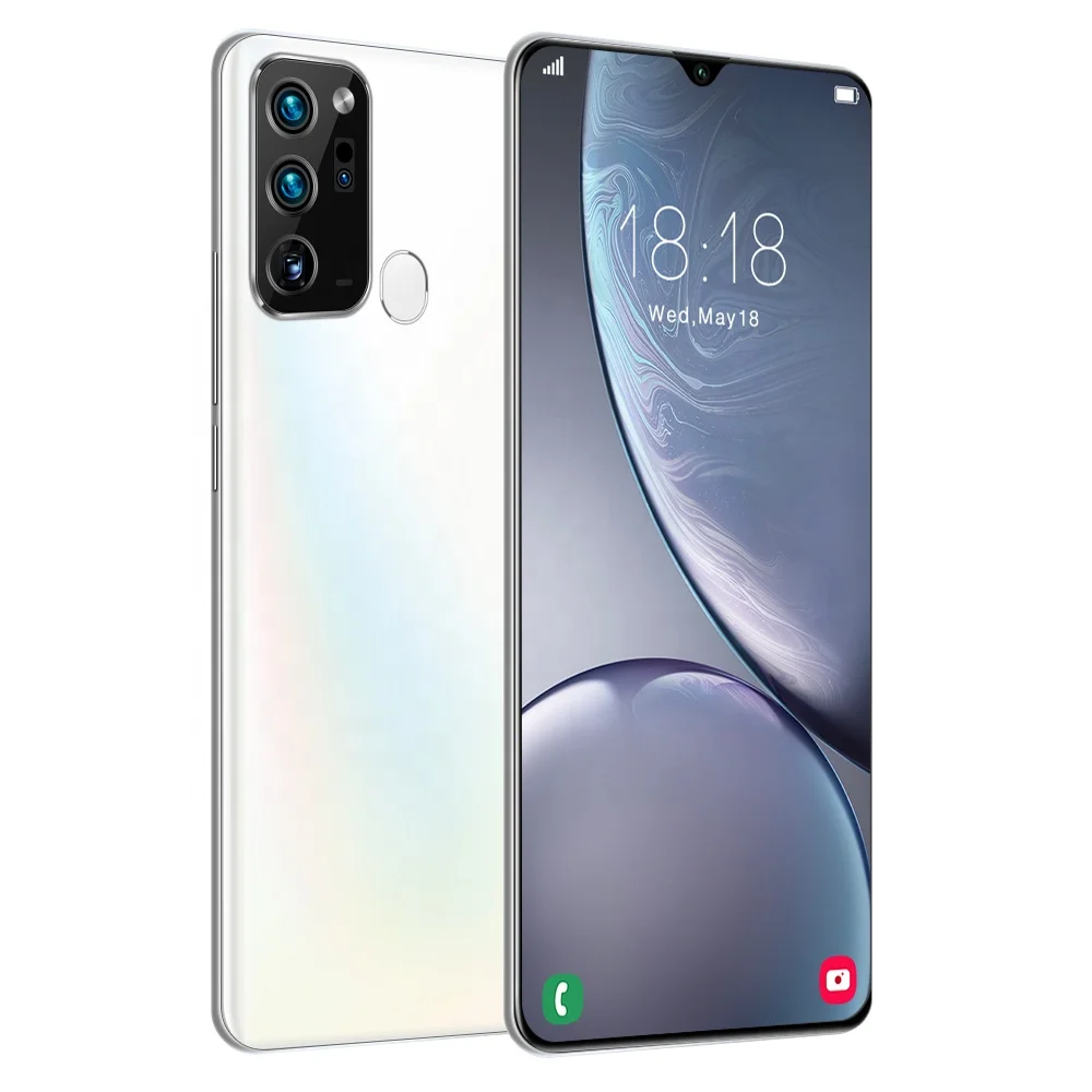 Глобальный смартфон Note20 6 дюйма HD распознавание лица Распознавание отпечатков пальцев мобильный телефон