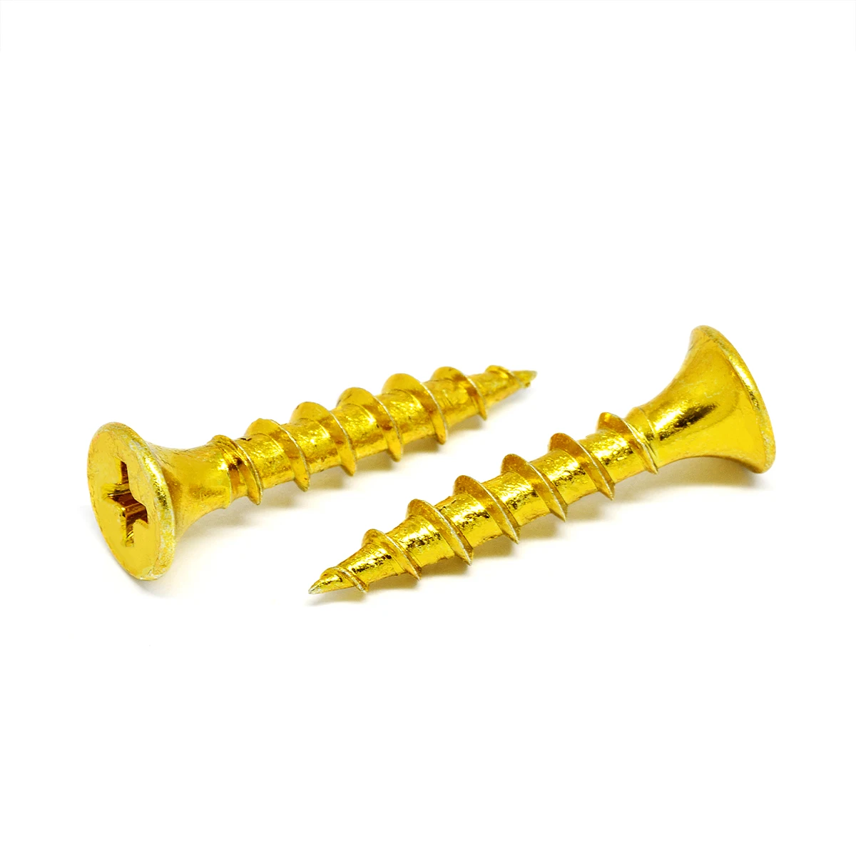 Yellow Zinc Plated Cross Recessed Countersunk Head Particle Board Self-tapping Wood Screw Hardware Screw
