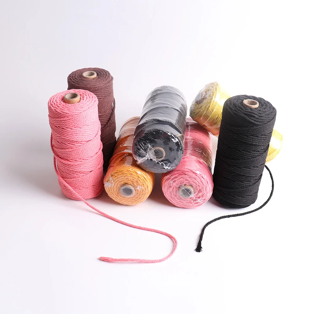 Натуральный макраме хлопковый шнур 3 мм x109 ярдов веревка цветная хлопковая для рукоделия Вязание растений Вешалки