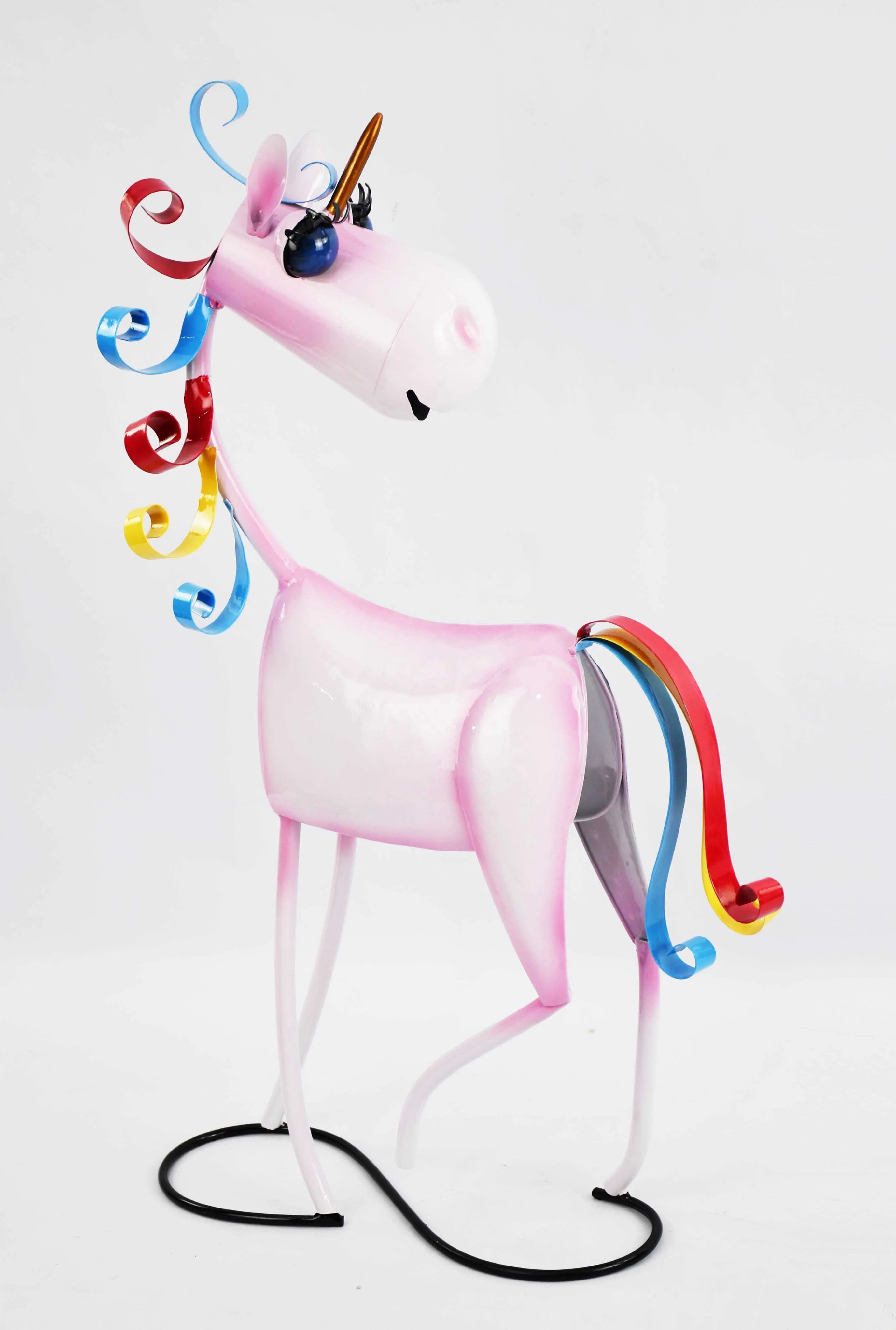 Yawill Metal Unicorn Garden Decor Unique Pink Unicorn Shape Metal Standing Decor