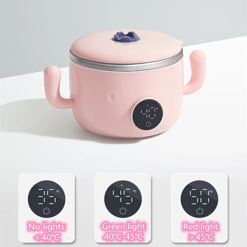 Baby Bowl Rapid induction heating baby food warmer bowl With non slip washer Easy cleaning baby smart feeding heated bowl