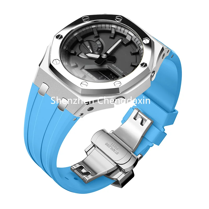 Комплект мод для GA2100 металлический ободок Casio модификация резиновый чехол часов из нержавеющей стали яркий GA 2100 с винтом