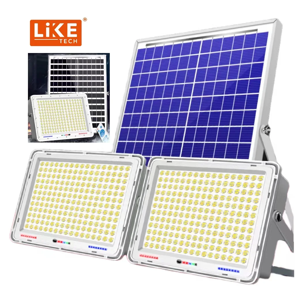 LikeTech 100W 200W 300W 400W 500w 1000W 2000W garden wall mounted waterproof led  outdoor solar flood light