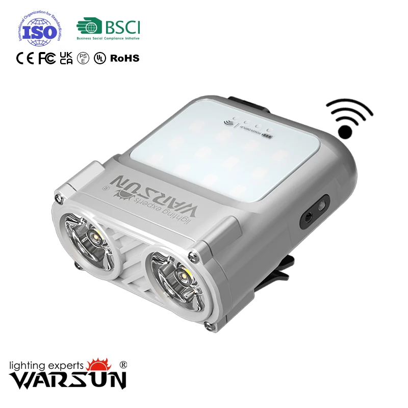WARSUN MD8 Manufacturer Wave Sensing Infinite-less Dimming Rechargeable LED COB Head Torch 1000lumen IPX5 Lamp Light Headlamp