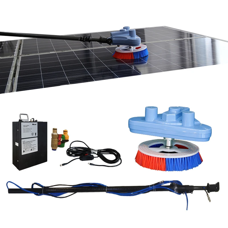 MULTIFIT Solar Panel Cleaning Brush with 7.5m Telescopic Pole Dual AC & DC Charging Mode for Rooftop Solar Systems