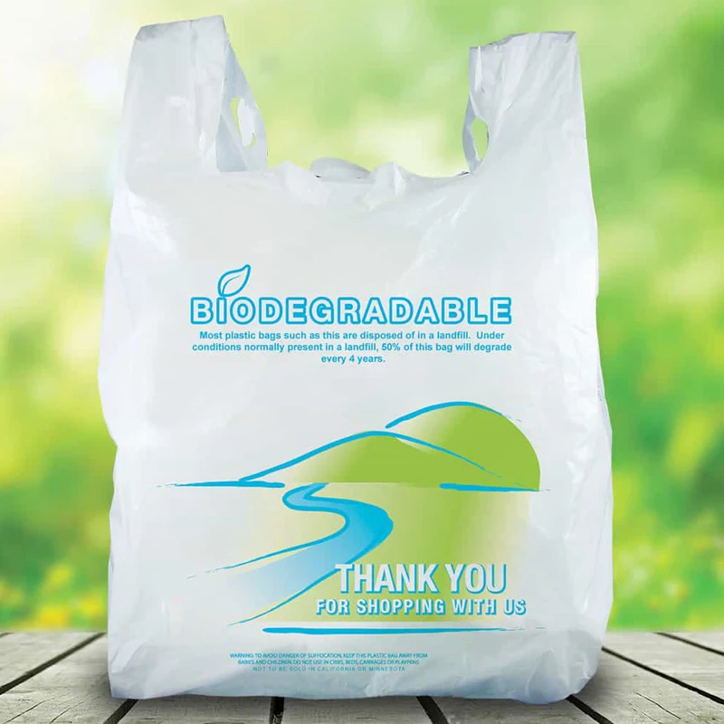 Eco Vest Shopping Plastic T-shirt Bags With Handles Supermarket Bag Tshirt Shop Resealable Plastic T-shirt Bags