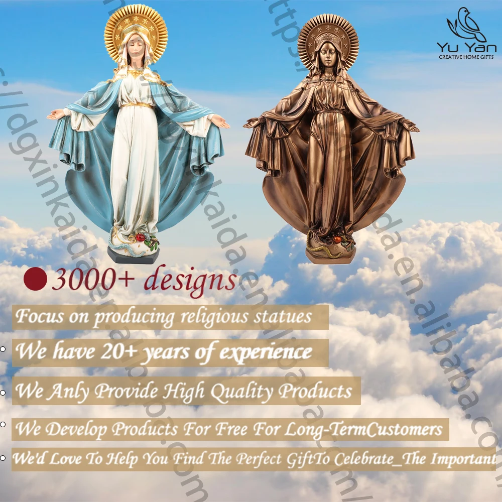 Factory wholesale catholic religious statues resin christian  saints image small figurine madonna