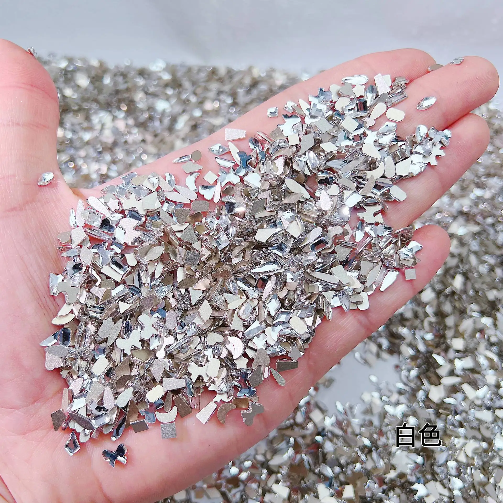 Bling Fancy Mixed Designs Strass Rhinestones Golden Champagne Crystal Aurora Flat Back Crystal Ab Pixie Nail Art Rhinestones
