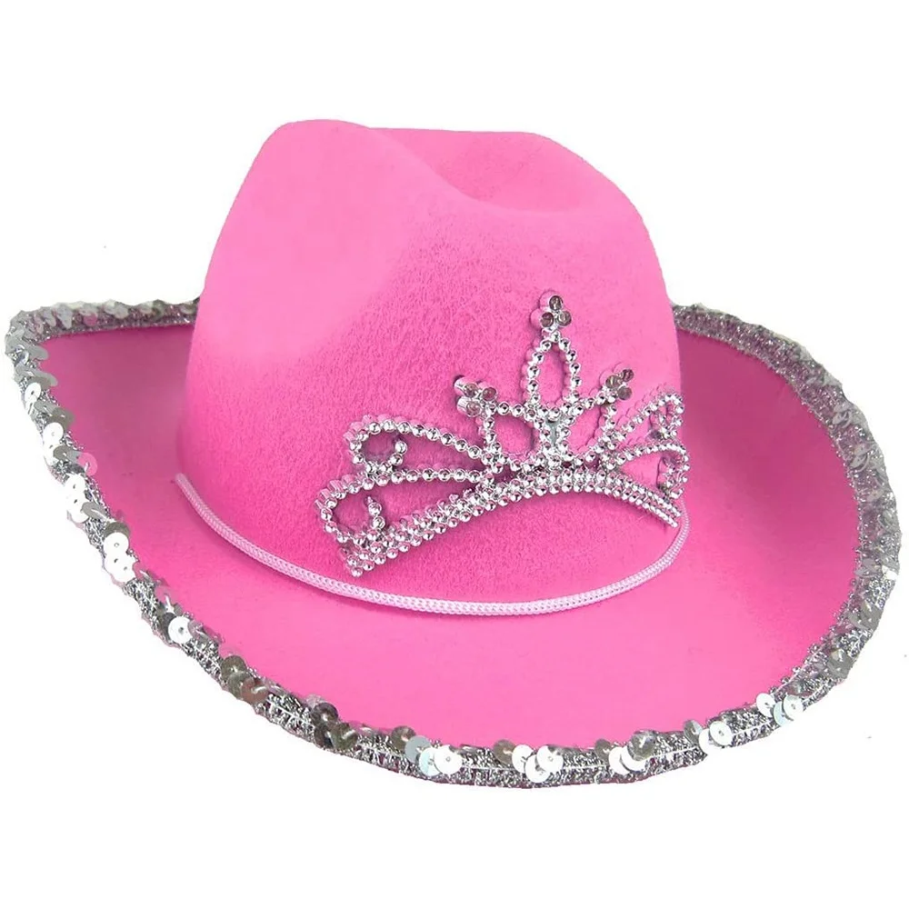 Wholesale custom Play Costume Country Themed Party Cowboy Dress up Novelty western unisex pink jazz cowboy felt hat