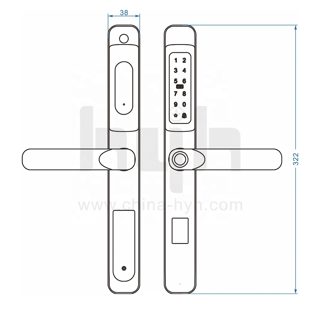Guangdong-hyh Hardware Factory Price Digital Fingerprint Tuya APP Wifi Smart Lock For Entry Doors