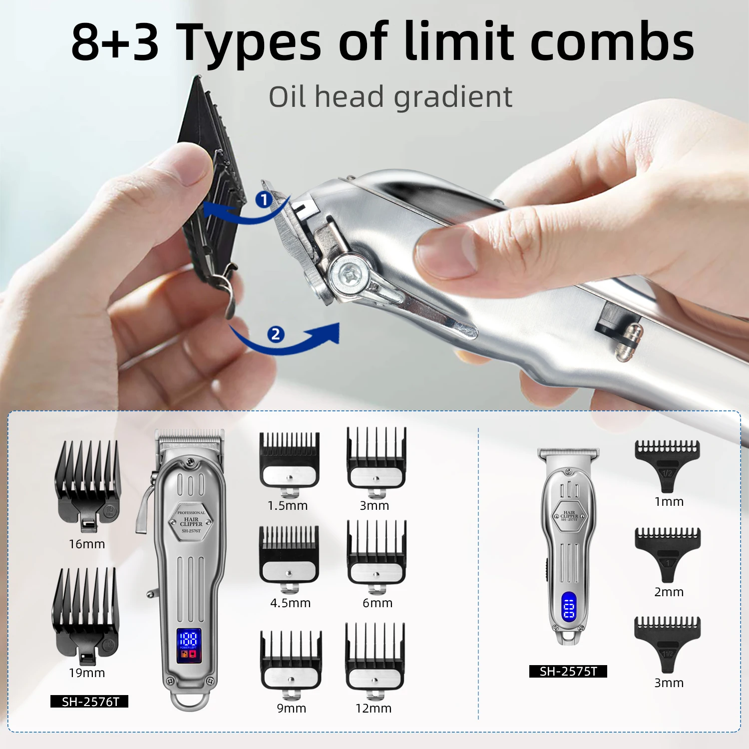 Oem Low Noise Zero Gapped Professional Rechargeable Electric Clippers Trimmer Hair