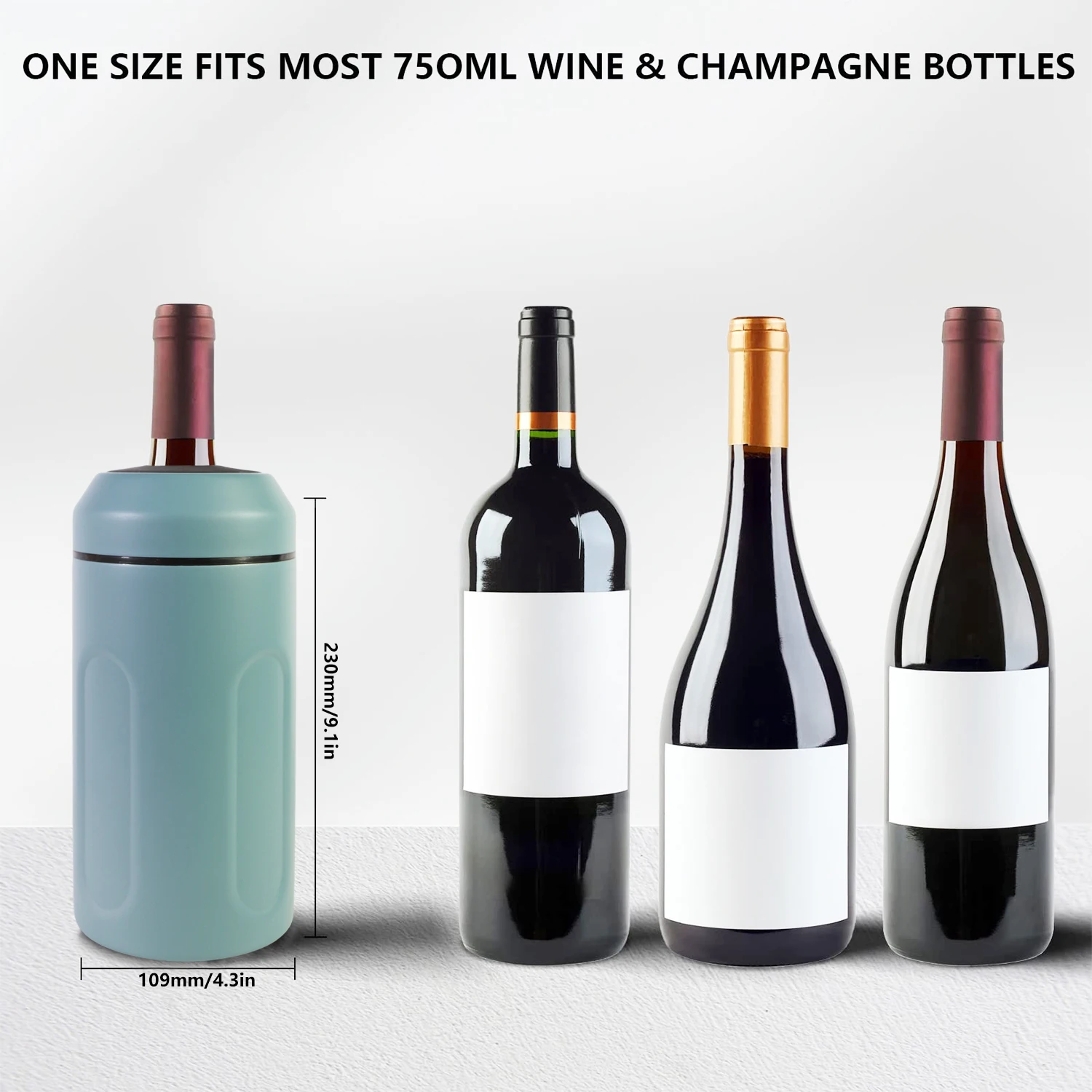 Packshine Luxury Insulated Champagne Bottle Cooler Chiller Iceless Wine Bottle Chiller Champagne Bucket With Wine Seal