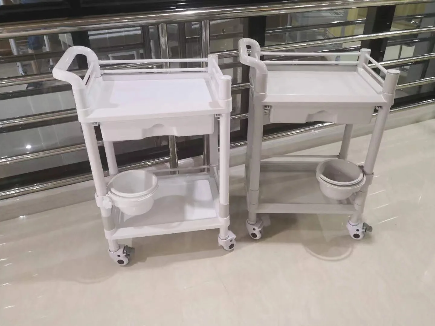 Hot selling Abs Portable Hospital Medicine Plastic With Drawers Bucket Hospital Trolley