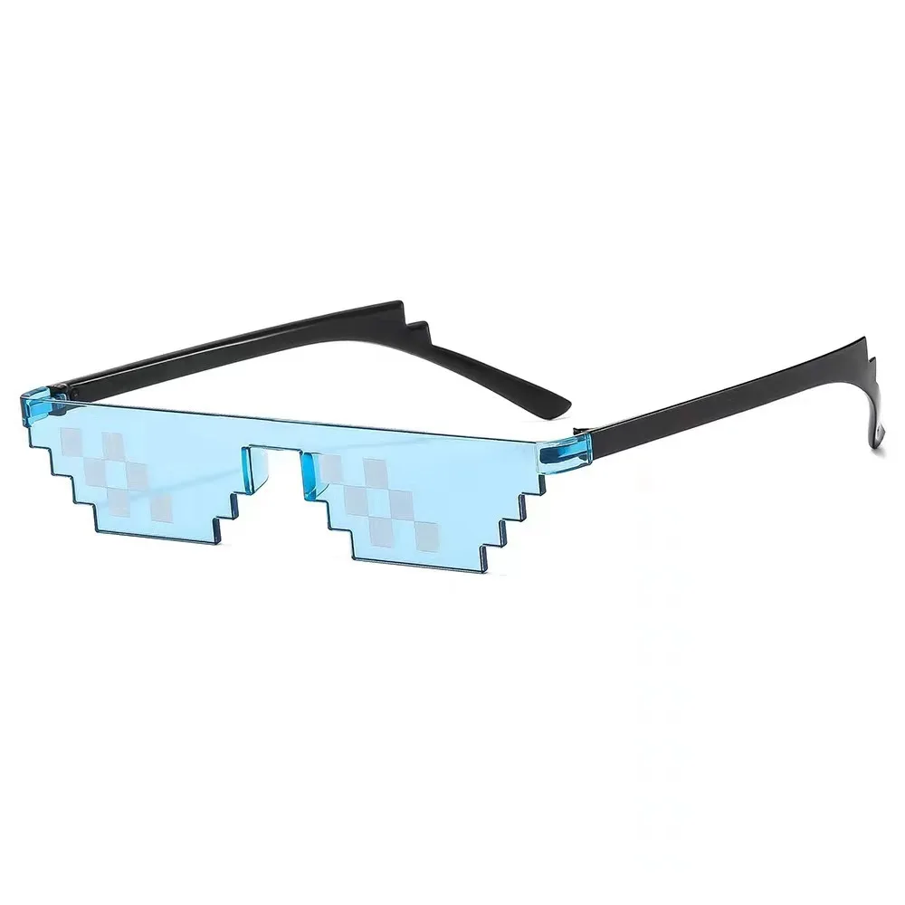 Pink Blue Yellow Black Cosplay Funny Pixel Thug Life Party Glasses Mosaic Sunglasses for Men Women