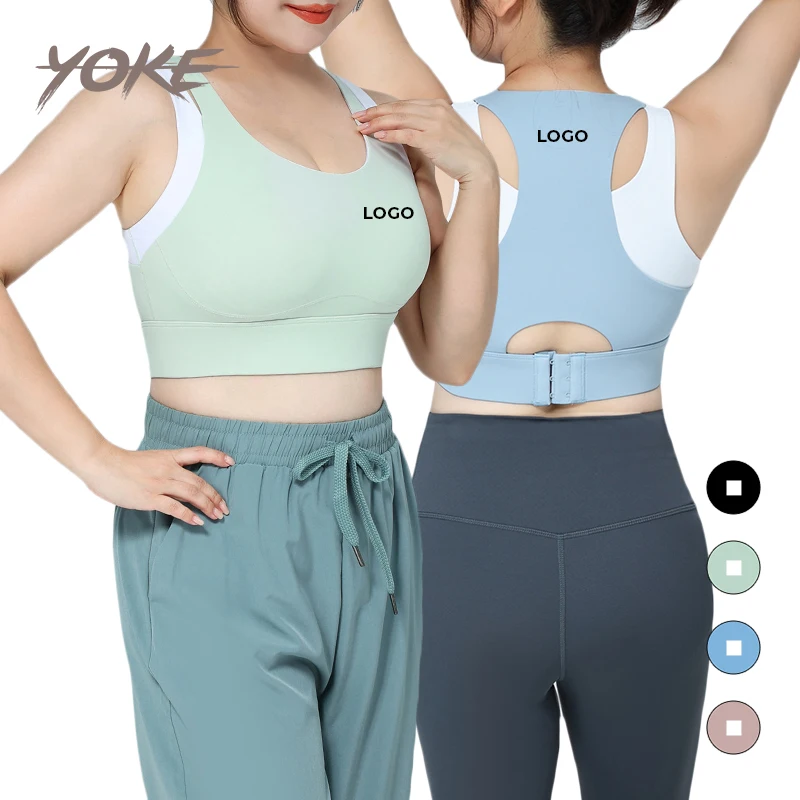 YK Plus Size Fitness Underwear Shock-proof Sports Bra Woman Two Tops Close Breast Yoga Vest Sports Yoga Bra For Women Top Style