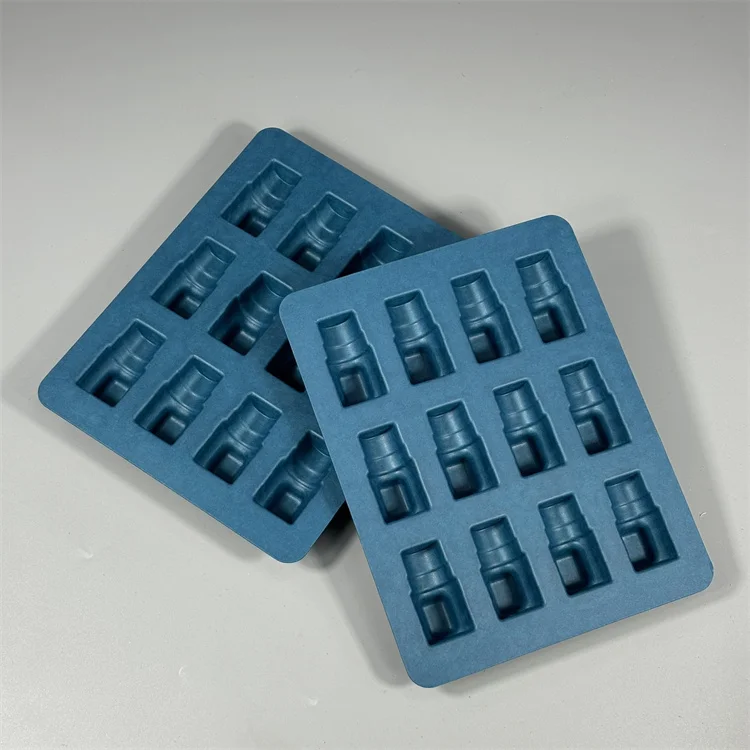 BonitoPak Custom Biodegradable Virgin Pulp Molded Inner Tray Eco-Friendly Packaging for Skincare Essential Oils Cosmetic Bottles