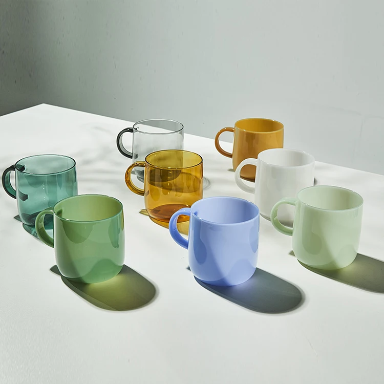 25 Years Factory Custom High Borosilicate Glass Coffee Cup Minimalist Design Tea water Cups Transparent Glass Mug with Handle