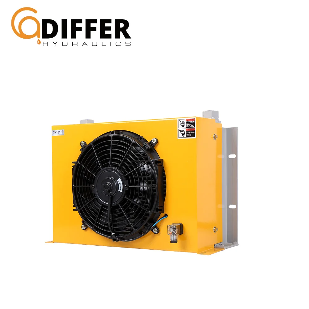 wholesale AH1417T aluminum Air-Cooled hydraulic Air oil cooler fan hydraulic oil radiator Heat Exchanger