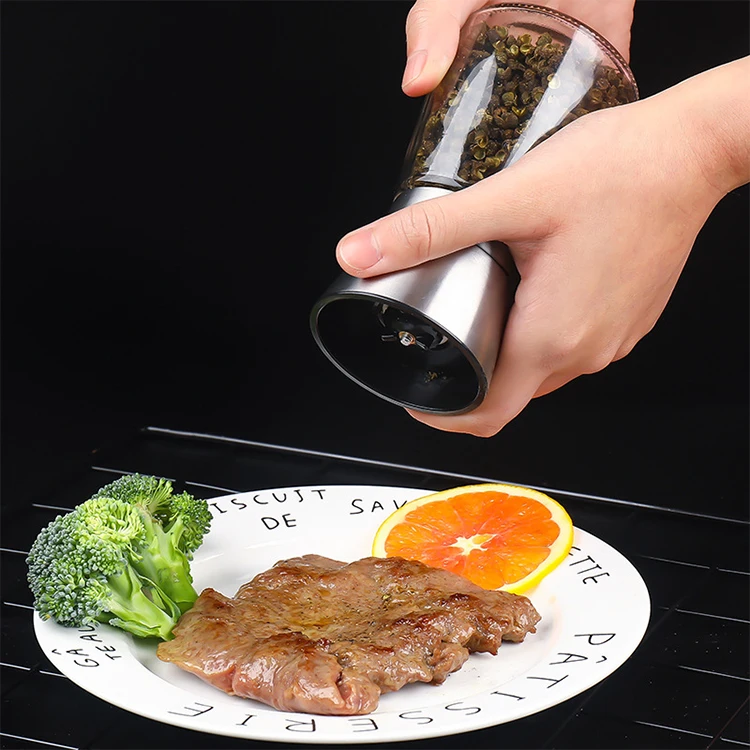 Wholesale Kitchen Tool Glass Bottle Pepper Salt Mill Manual Pepper Spice Grinder