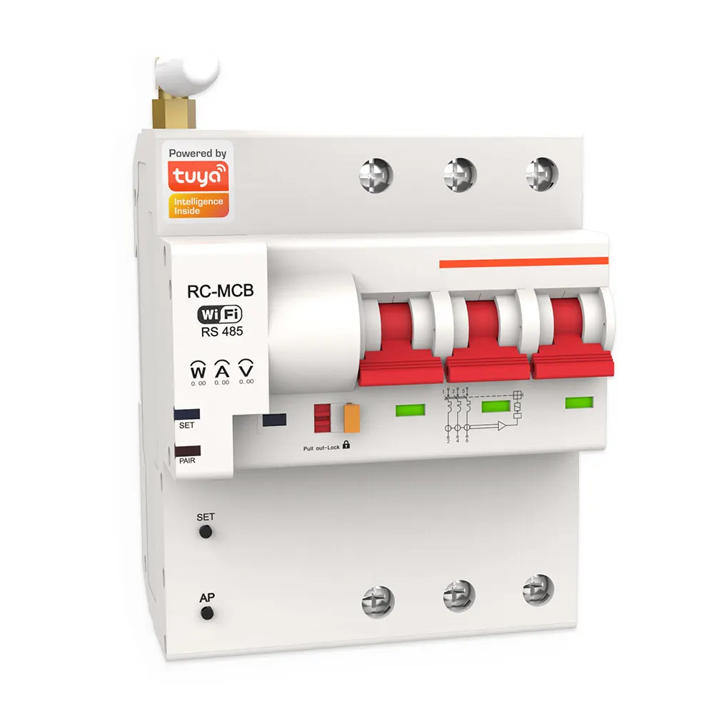 SZMYQ WiFi 3 Pole Mini Electrical High Voltage Vacuum Smart Home Products Circuit Breaker MCB With Power Meter Tuya Breaker