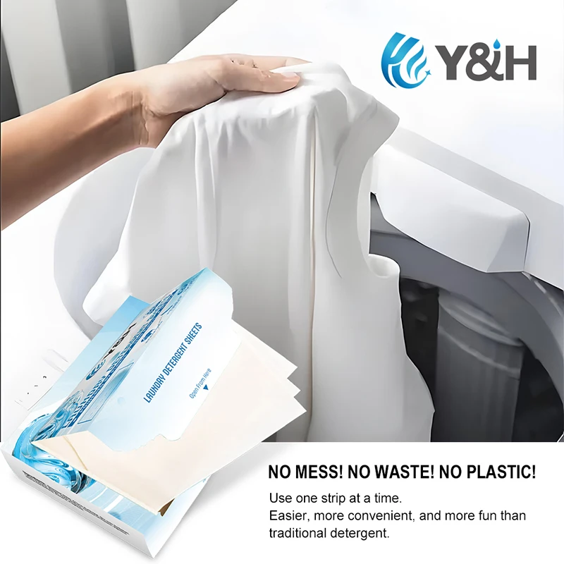 Laundry Softener Sheets Eco friendly cleaning sheet laundry  tablet detergent paper stripes laundry softener sheets