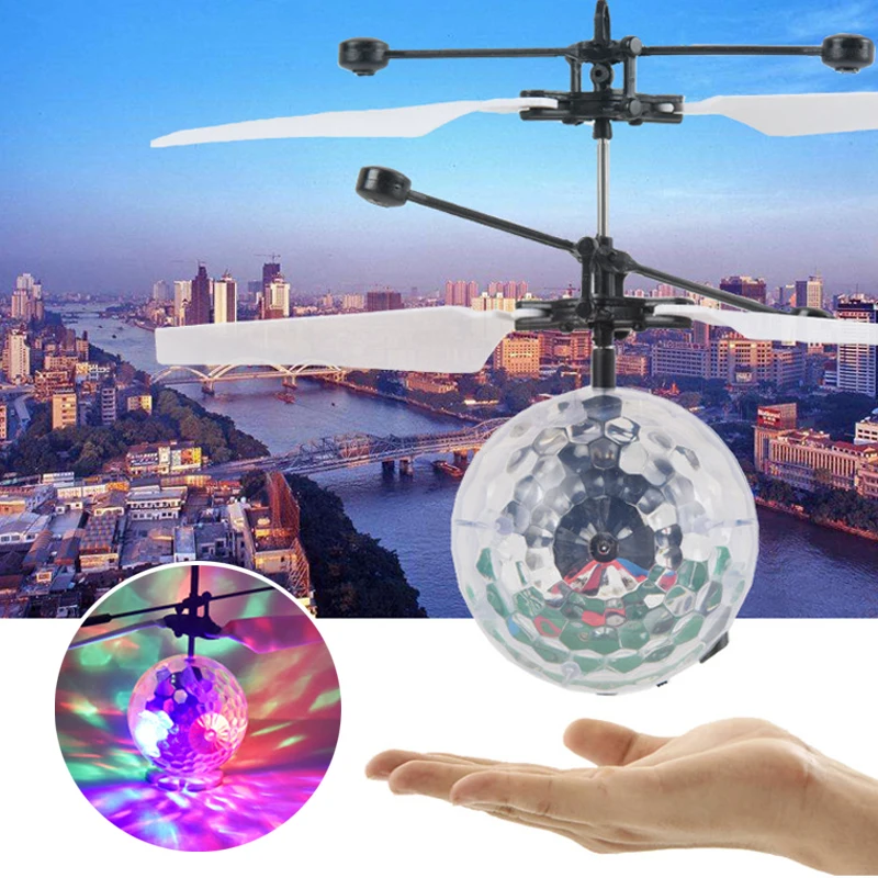 Лидер продаж на Amazon, индукционный летающий шар, игрушки со светодиодной подсветкой, вращающийся интерактивный шар для самолета, игрушка