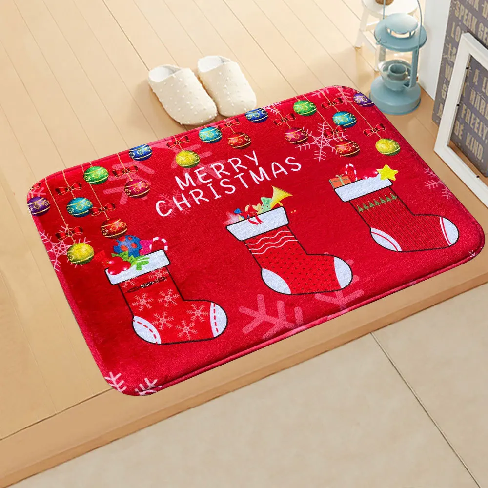 Custom print Christmas Microfiber flannel Memory Foam bath mat Non Slip and Soft Bathroom Mats Rugs Absorbent Bath Rug carpet