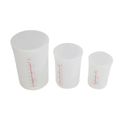 Food safe grade 3 piece silicone  measuring cup set with lids silicone mixing cup set with lids