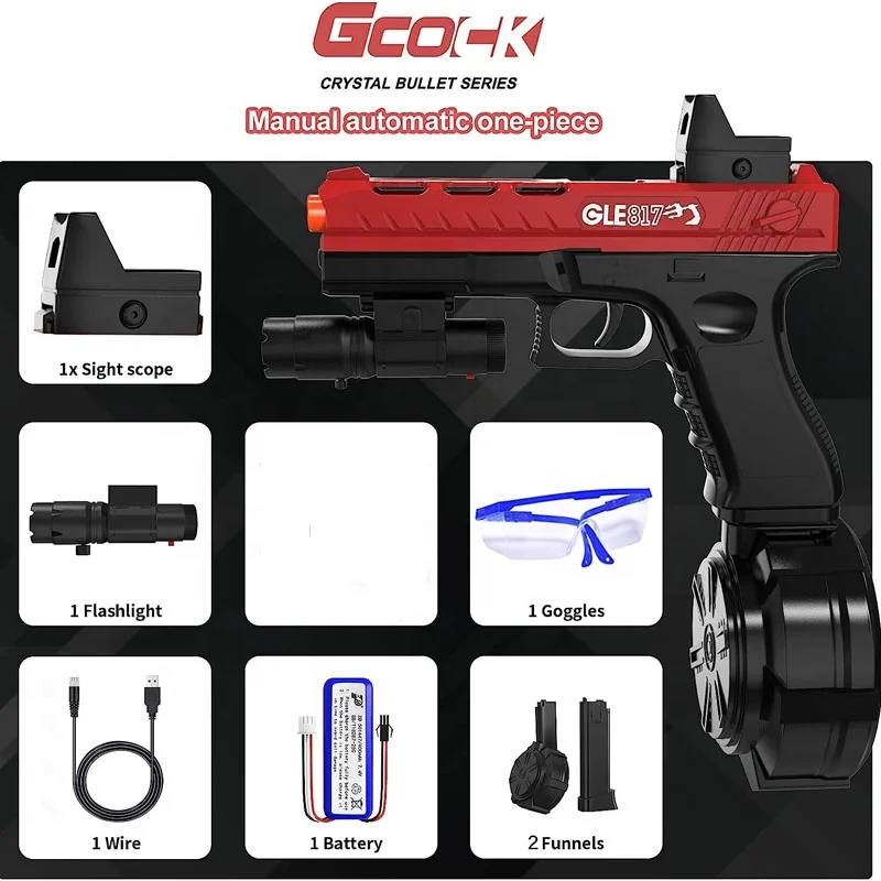 Glocks automatic splatter blaster toy gun outdoor shooting game G lock pistol gel soft bullet splat blaster toy gun
