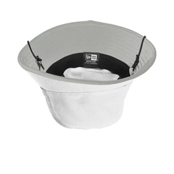 Unisex white or black 100% polyester odor-controlling sweat-wicking Includes a clip-on, adjustable drawcord Bucket Hat
