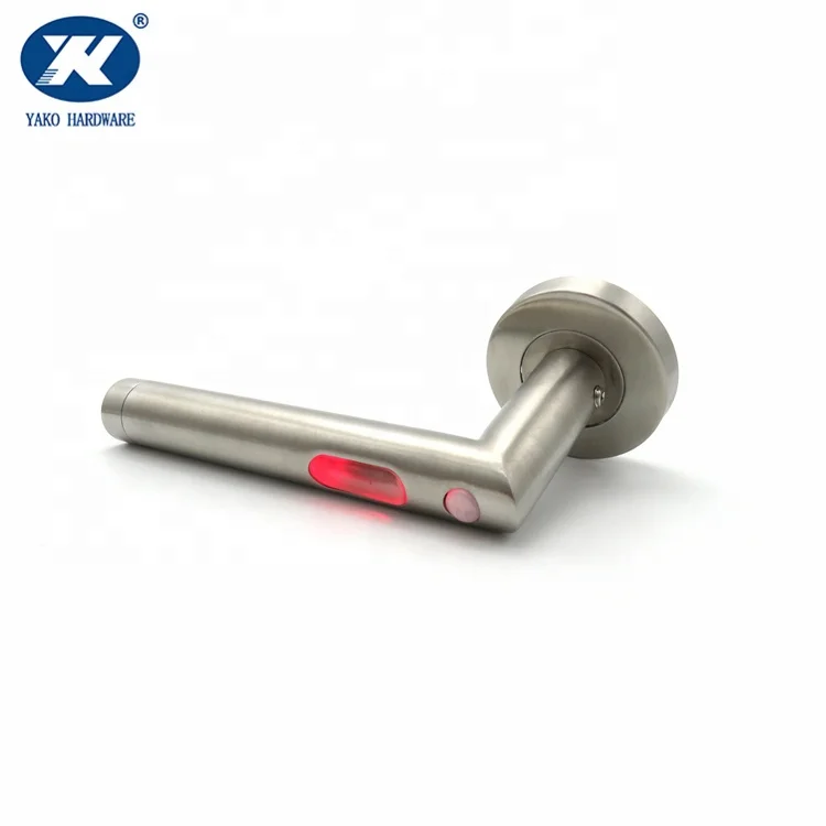Stainless Steel Right Angle Hollow Door Tubular Lever Handle With Light