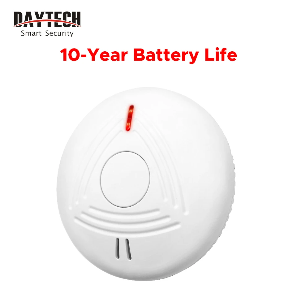 Daytech SM13 Battery Powered 10 Years Life Standalone Photoelectric  Fire Smoke Detector Smoke Sensor Alarm Security System